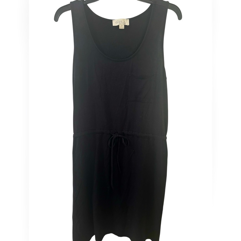 Olive &‎ Oak Black Scoop Neck Tank Style Dress w Drawstring Waist - Picture 2 of 6